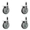 Service Caster 6'' Thermoplastic Rubber Swivel 1-1/8'' Expanding Stem Caster Set Total Lock Brake, 4PK SCC-EXTTL20S614-TPRB-118-4 - alternate 1